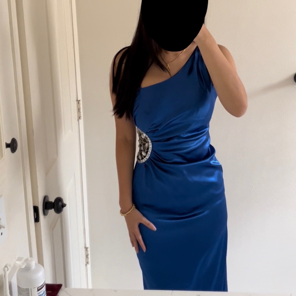 Vintage royal blue silk maxi gown size 3